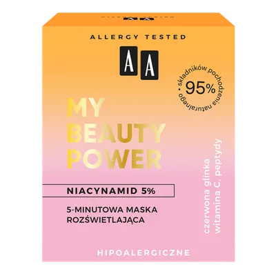 AA My Beauty Power, Rozświetlająca maska do twarzy