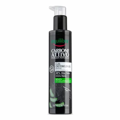 Equilibra Carbone Attivo Gel Detergente Detox (Oczyszczający żel do mycia twarzy z aktywnym węglem)
