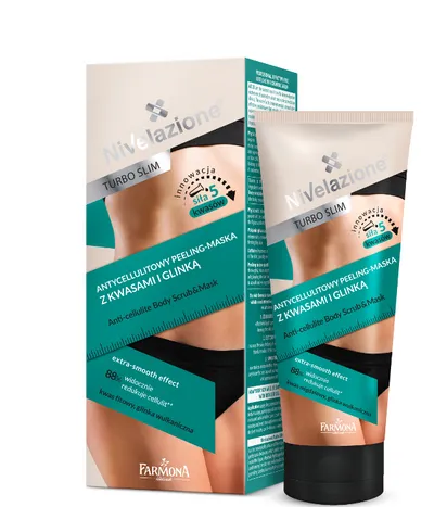 Nivelazione Turbo Slim, Antycellulitowy peeling-maska 2 w 1 z kwasami i glinką