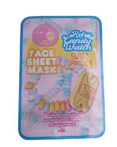 Action Retro Candy Watch, Sweet Vanilla, Face Sheet Mask (Maska do twarzy na tkaninie)