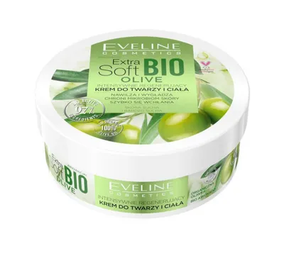 Eveline Cosmetics Extra Soft Bio Olive, Intensywnie regenerujący krem do twarzy i ciała