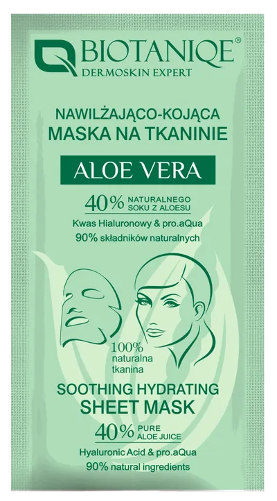 Biotaniqe Aloe Vera, Maska na tkaninie nawilżająco-kojąca