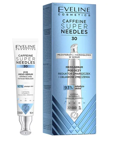 Eveline Cosmetics Caffeine Super Needles, 30, Mezo-serum pod oczy reduktor zmarszczek i objawów zmęczenia