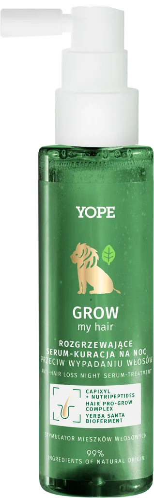 Yope Grow My Hair, Rozgrzewające serum-kuracja na noc przeciw wypadaniu włosów