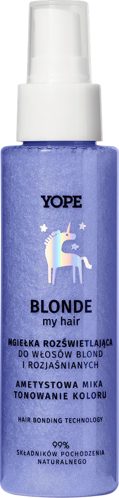 Yope Blonde My Hair, Mgiełka rozświetlająca do włosów blond i rozjaśnianych `Ametystowa mika`