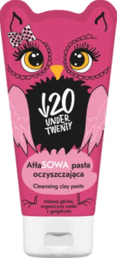 Under Twenty AtłaSOWA pasta oczyszczająca `Różowa glinka i organiczna woda z grejpfruta`