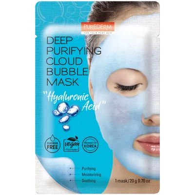 Purederm Deep Purifying Cloud Bubble Mask Hyaluronic Acid (Bąbelkująca maska z kwasem hialuronowym)