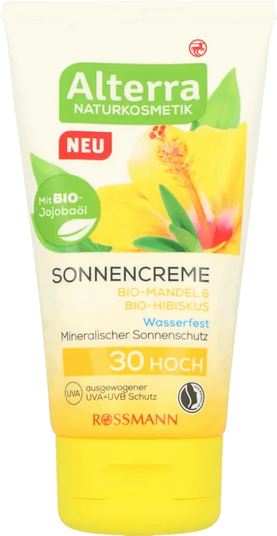 Alterra Sonnencreme Bio-Mandel & Bio Hibiskus SPF 30 (Krem przeciwsłoneczny `Migdały bio i hibiskus bio`)