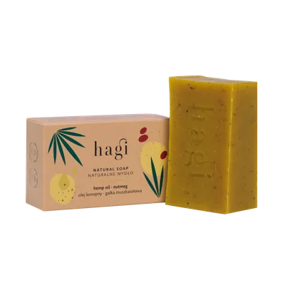 Hagi Hemp Oil Nutmeg Natural Soap (Naturalne mydło z olejem konopnym i gałką muszkatałową)