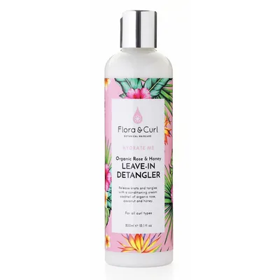 Flora & Curl Hydrate Me Organic Rose&Honey Leave-In Detangler (Nawilżająca odżywka bez spłukiwania pomagająca rozczesać włosy)