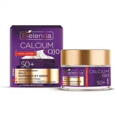 Bielenda Calcium + Q10, Skoncentrowany multi naprawczy krem przeciwzmarszczkowy 50+