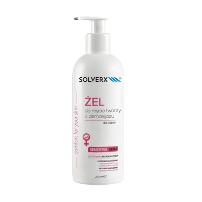 Solverx Sensitive skin, Żel do mycia i demakijażu twarzy i oczu (stara wersja)