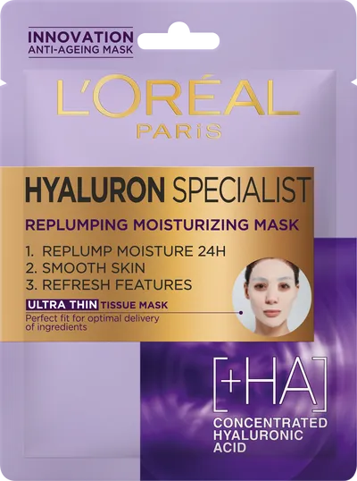 L'Oreal Paris Hyaluron Specialist Tissue Mask (Nawilżająco-wypełniająca maska w płachcie)
