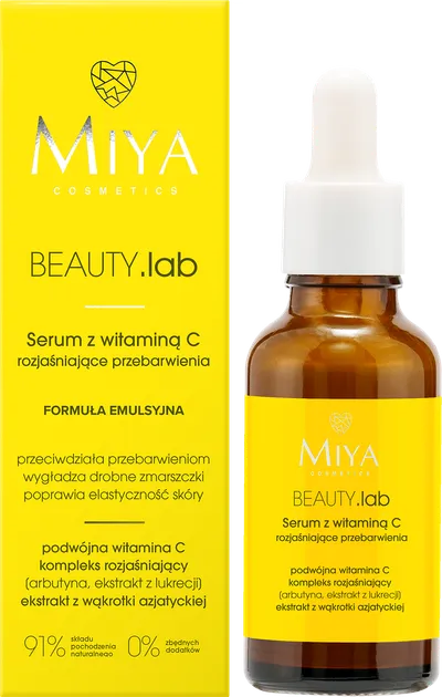 Miya Cosmetics Beauty.Lab, Serum z witaminą C rozjaśniające przebarwienia (stara wersja)