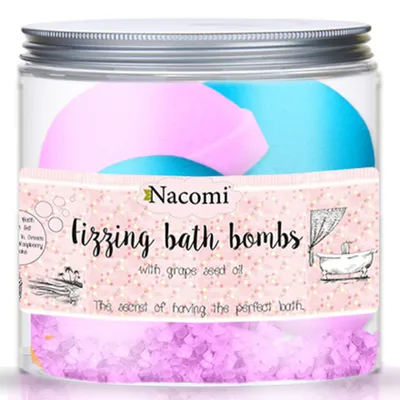Nacomi Fizzing Bath Bombs Greek and Raspberry (Zestaw 4 musujących półkul `Grecka z maliną`)