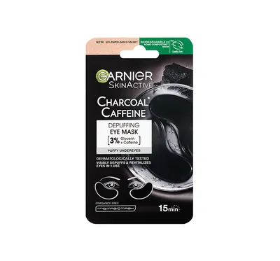 Garnier Skin Active, Charcoal Caffeine Depuffing Eye Mask (Płatki pod oczy)