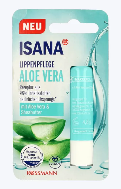 Isana Lippenpflege Aloe Vera (Pielęgnacyjna pomadka do ust `Aloes`)