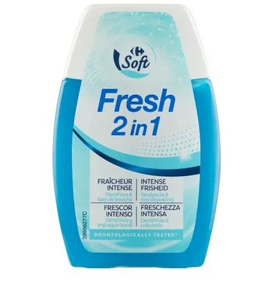 Carrefour Soft Detalyss Fresh 2in1 Toothpaste (Pasta do zębów i płyn do płukania jamy ustnej)