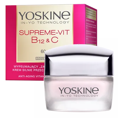 Yoskine Supreme-Vit B12 & C, Wypełniający krem silnie przeciwzmarszczkowy na dzień 60+