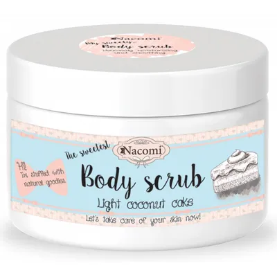 Nacomi The Sweetest Body Scrub Light Coconut Cake (Peeling do ciała `Lekki kokosowy tort`)