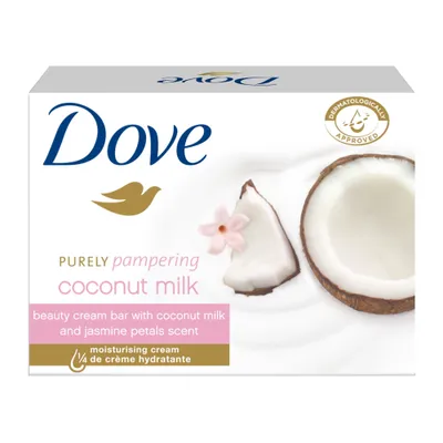 Dove Purely Pampering, Coconut Milk, Beauty Cream Bar (Kremowa kostka myjąca z kokosem)