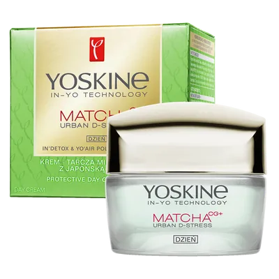 Yoskine Matcha Urban D-Stress, Protective Day Cream SPF 20 (Krem - tarcza miejska SPF 20 z japońską matchą)