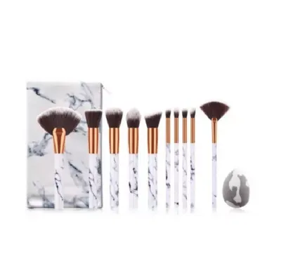 Inter Vion Marble Brush Set (Zestaw pędzli do makijażu + blender)