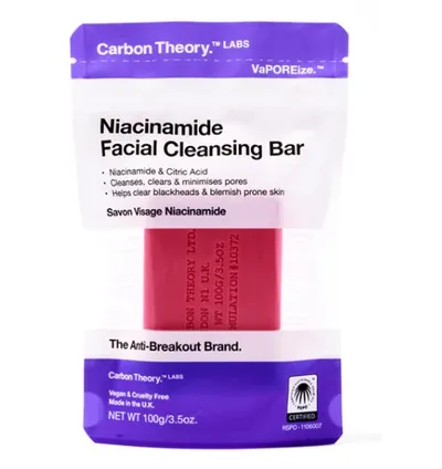 Carbon Theory VaPOREize, Niacinamide Facial Cleansing Bar (Mydło do mycia twarzy z niacynamidem)