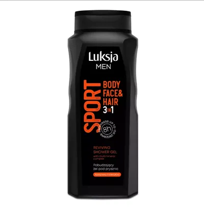 Luksja Men, Sport, Body, Face and Hair 3 in 1 Reviving Shower Gel (Sport, Pobudzający żel pod prysznic 3 w 1 dla mężczyzn)