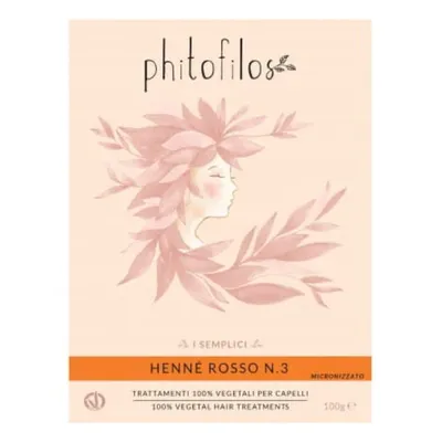 Phitofilos Henne Rosso N.3 (Ceglany rudy, Henna do włosów)
