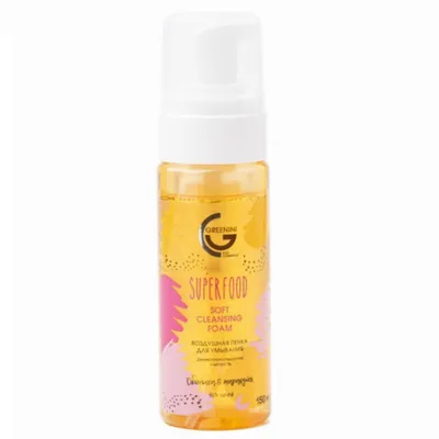 Greenini Superfood, Soft Cleansing Foam (Pianka powietrzna do mycia twarzy `Rokitnik i Marakuja`)