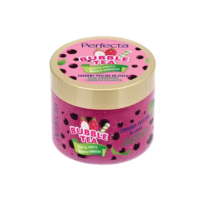 Perfecta Bubble Tea Exotic Fruits + Herbata Kombucha, Cukrowy peeling do ciała