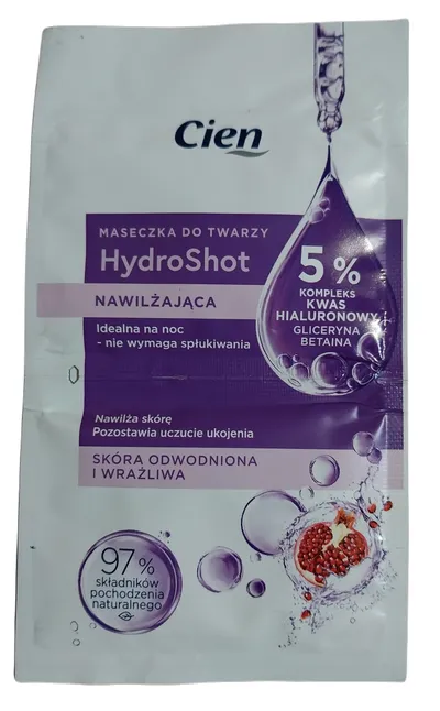 Cien Hydra Shot, Nawilżająca  maseczka do twarzy