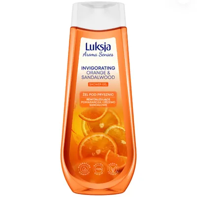 Luksja Aroma Senses, Invigorating Orange & Sandalwood Shower Gel (Żel pod prysznic `Rewitalizujące pomarańcza i drzewo sandałowe`)