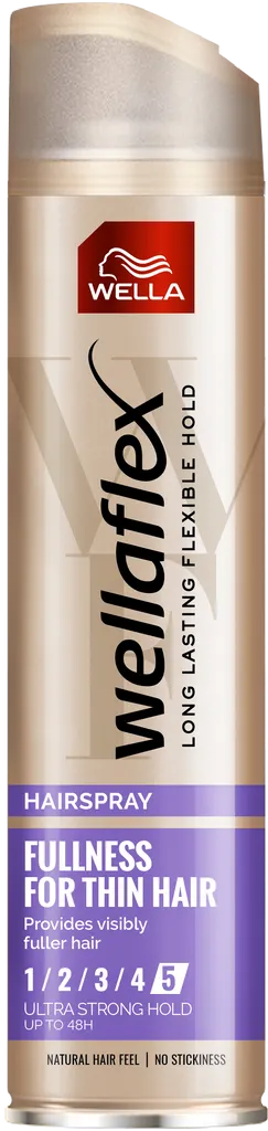 Wella Wellaflex, Fullness for Thin Hair, Ultra Strong Hairspray (Lakier do włosów maksymalnie utrwalający `Objętość dla cienkich włosów`)