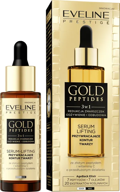 Eveline Cosmetics Gold Peptides, Serum lifting przywracające kontur twarzy