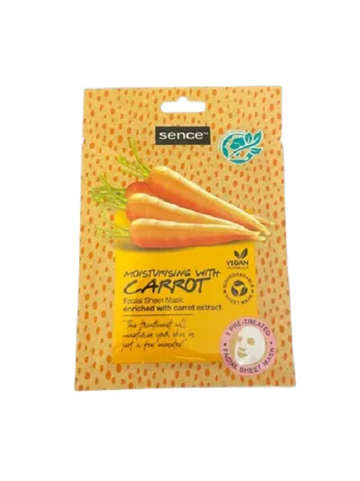 Sence Beauty Facial Sheet Mask with Carrot Extract (Maska nawilżająca w płacie z ekstraktem z marchewki)