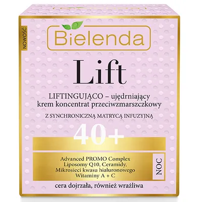 Bielenda Lift, Liftingująco-ujędrniający krem koncentrat przeciwzmarszczkowy na noc 40+