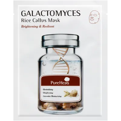 Pure Heals Galactomyces, Rice Callus Mask Brightening & Radiant (Rozświetlająca maska do twarzy z drożdżami i komórkami macierzystymi ryżu)