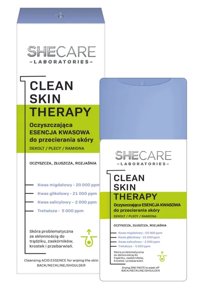 SheCare Clean Skin Therapy, Oczyszczająca esencja kwasowa do przecierania skóry
