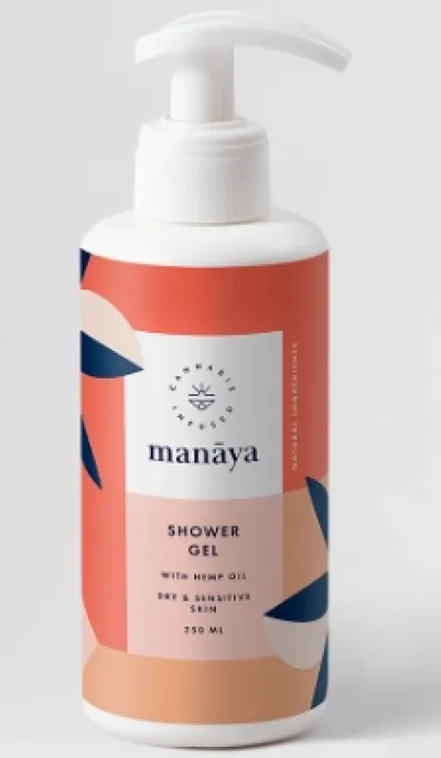Manaya Shower Gel with Hemp Oil (Odświeżający żel pod prysznic z olejem z nasion konopi)