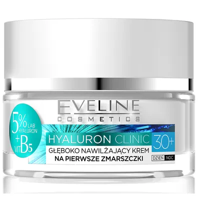 Eveline Cosmetics Hyaluron Clinic, Głęboko nawilżający krem na pierwsze zmarszczki 30+ na dzień i na noc