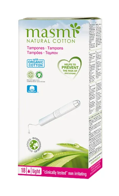 Masmi Natural Cotton Tampons Light with an Applicator (Tampony z aplikatorem)