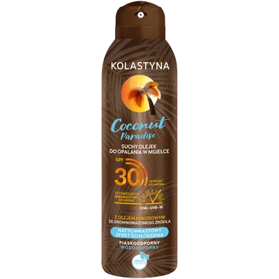 Kolastyna Coconut Paradise, Suchy olejek do opalania w mgiełce SPF30