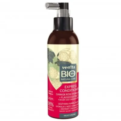 Venita Bio Natural Care, Ekspresowa odżywka nawilżająca w sprayu `Hydrolat z róży desmaceńskiej +ekstrakt z nasion lnu`