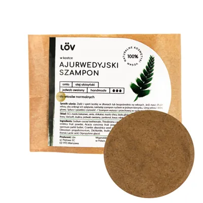 Lov Ajurwedyjski szampon w kostce do włosów normalnych z amlą
