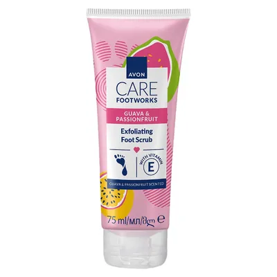 Avon Carem Foot Works, Guava & Passionfruit, Exfoliating Foot Scrub (Guawa i Maracuja, Złuszczający peeling do stóp)