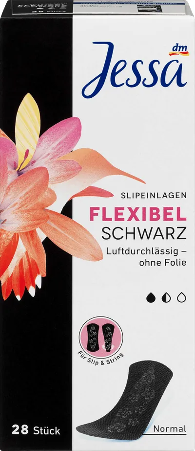 Jessa Slipeinlagen Flexibel Schwarz (Elastyczne czarne wkładki higieniczne)