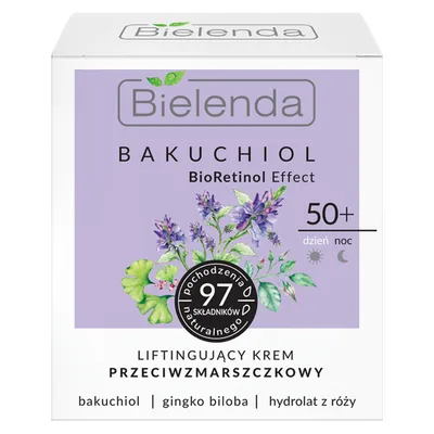Bielenda Bakuchiol, Liftingujący krem przeciwzmarszczkowy na dzień i na noc 50+