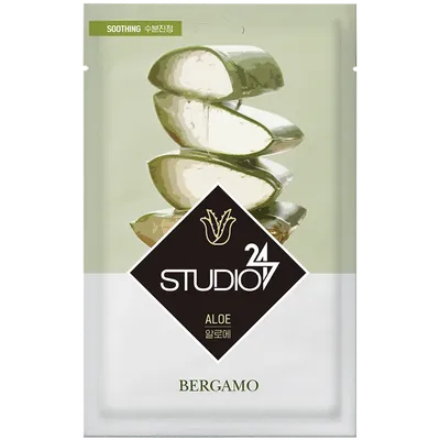 Bergamo Specialist Studio 24, Aloe Vrea Soothing Sheet Mask (Maska z aloesem do twarzy)